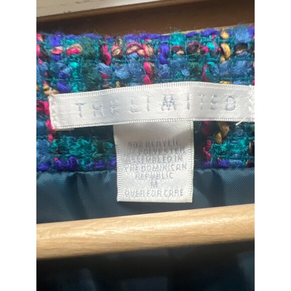 The Limited Vintage 90's Teal Tweed 2 Piece Skirt Suit - Picture 5 of 9